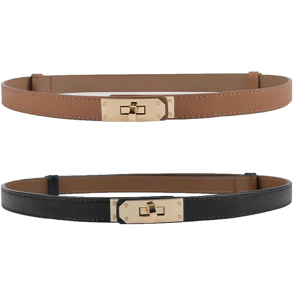Elegant Black and Brown Leather Belts